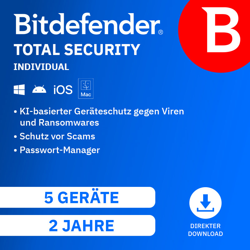 Bitdefender Total Security Individual (5 D - 2 Jahr) EU