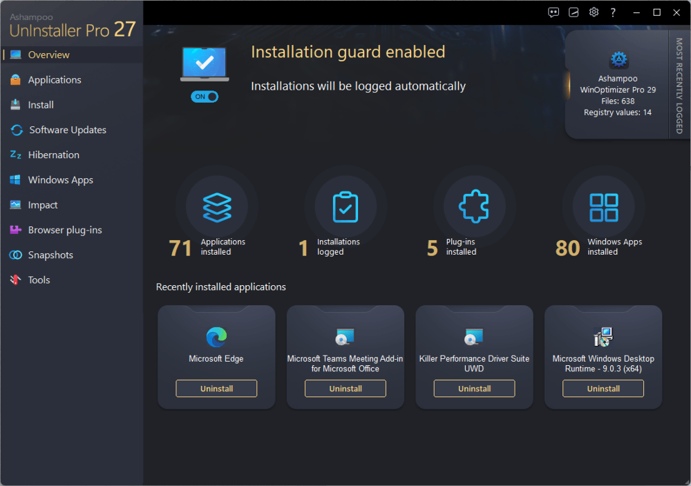 Ashampoo UnInstaller Pro 27 (1 PC - perpetual) ESD