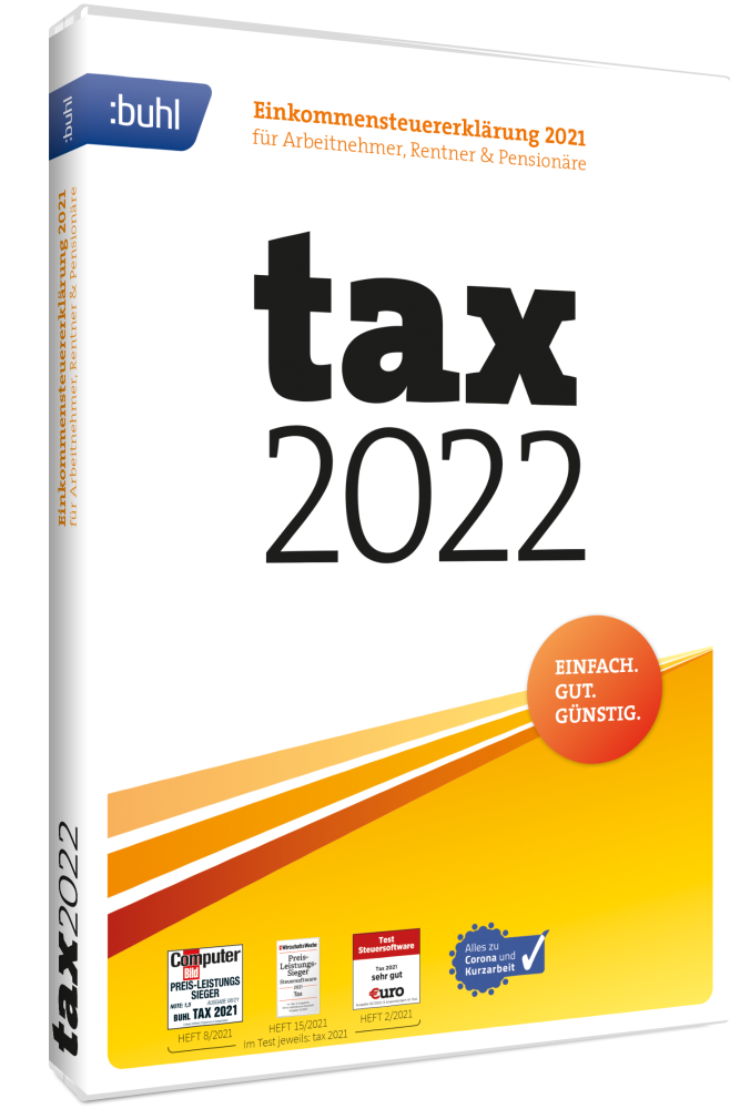 BUHL tax 2022 (für das Steuerjahr 2021) (1 User / PC - 1 Jahr) ESD BUHL tax 2022 (für das Steuerjahr 2021) (1 User / PC - 1 Jahr) ESD