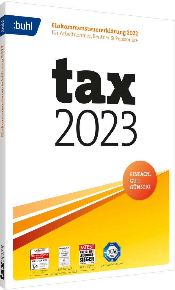 BUHL tax 2023 (für das Steuerjahr 2022) (1 User / PC - 1 Jahr) ESD BUHL tax 2023 (für das Steuerjahr 2022) (1 User / PC - 1 Jahr) ESD