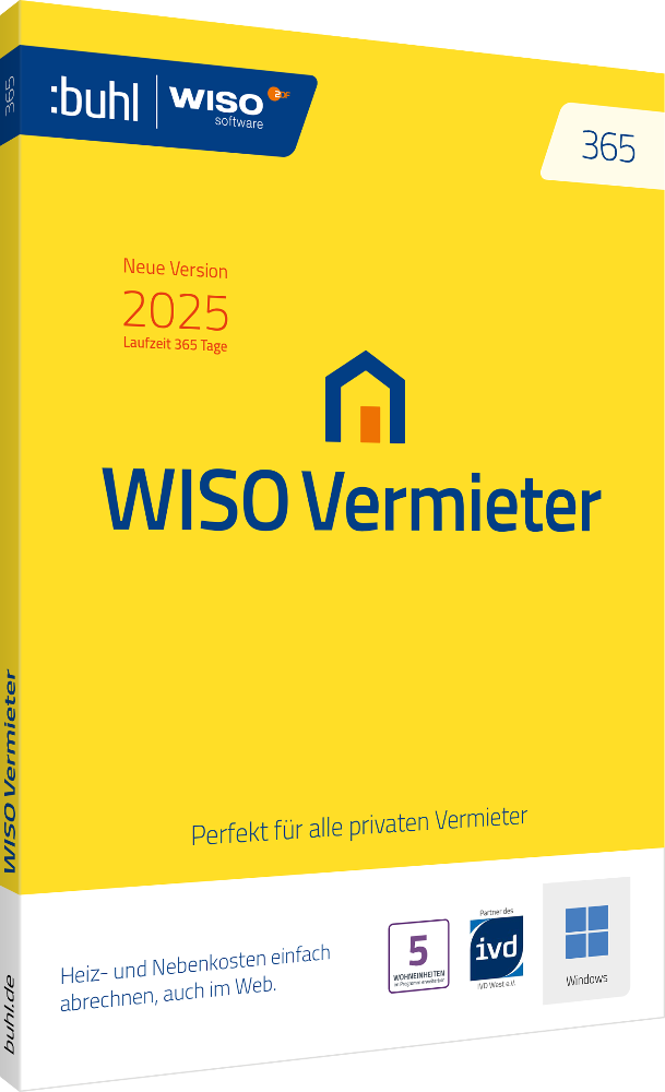 WISO Vermieter 365 (Version 2026) (1 User - 1 Jahr) ESD WISO Vermieter 365 (Version 2026) (1 User - 1 Jahr) ESD