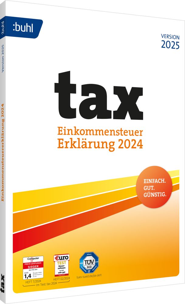 BUHL tax 2025 (für das Steuerjahr 2024) (1 User / PC - 1 Jahr) ESD BUHL tax 2025 (für das Steuerjahr 2024) (1 User / PC - 1 Jahr) ESD