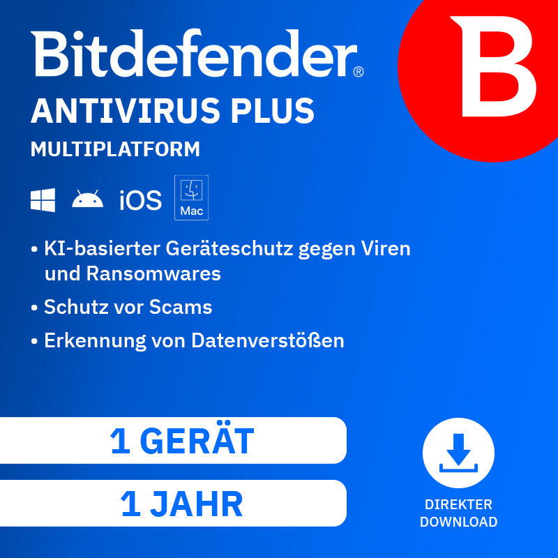 Bitdefender Antivirus Plus Multiplatform (1 D - 1 Jahr) EU