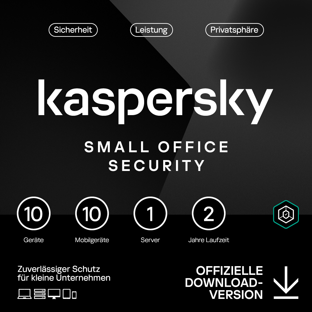 Kaspersky Small Office Security (1 Server + 10 Device + 10 Mobile - 2 Jahre) EU ESD