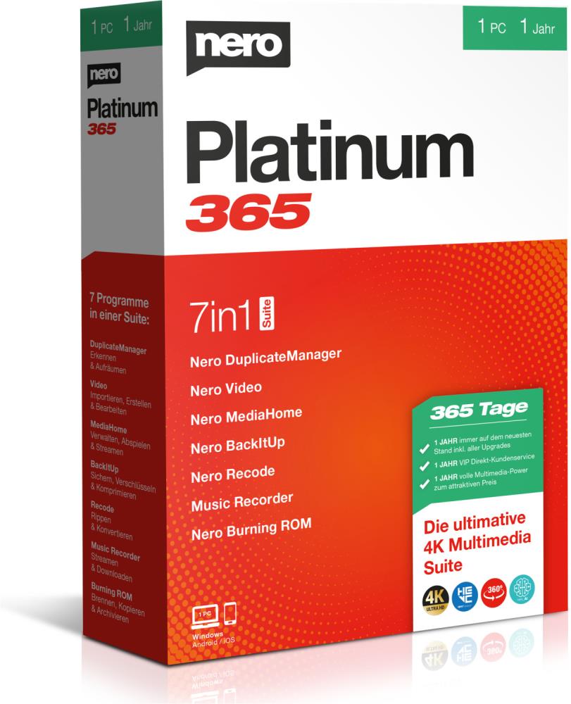 Nero Platinum 365 (1 PC - 1 Jahr) ESD Nero Platinum 365 (1 PC - 1 Jahr) ESD