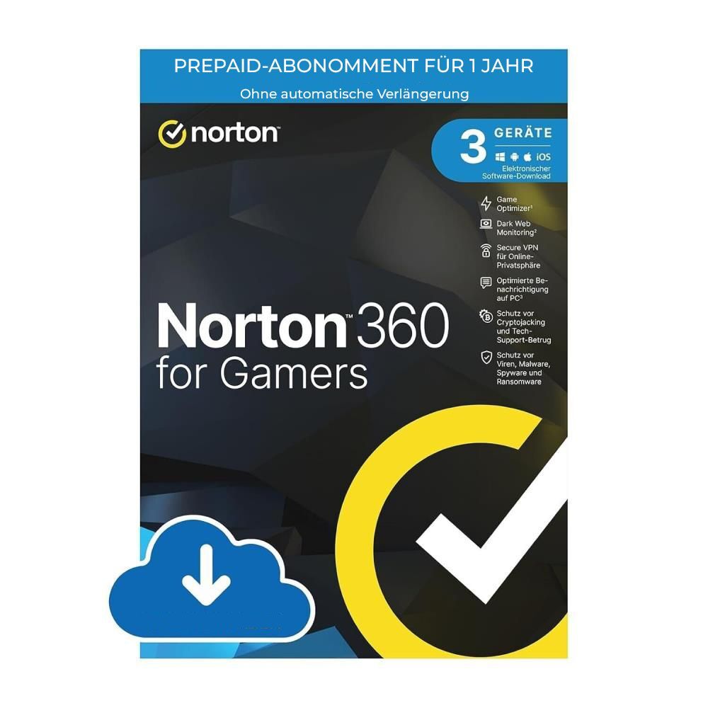 Norton 360 kein ABO (3 D - 1 Y) inkl. 50GB ESD for Gamers