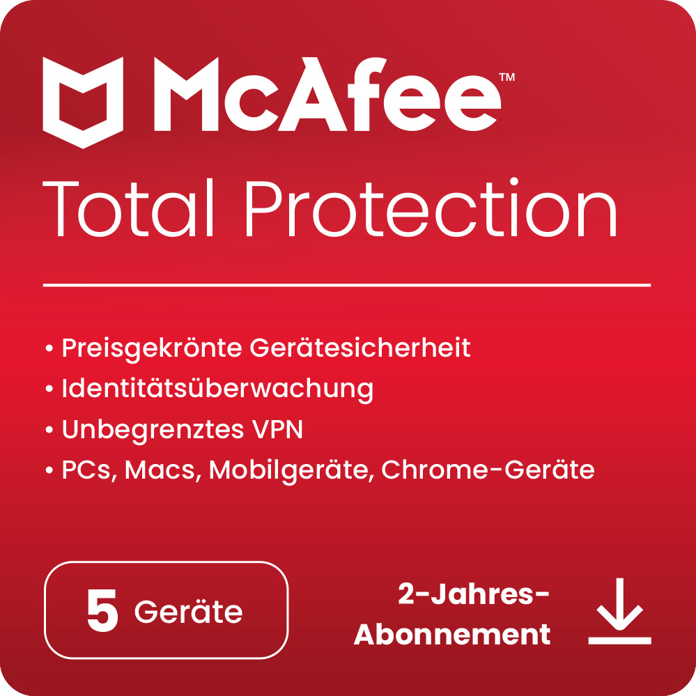 McAfee Total Protection (5 Device - 2 Jahre) ESD McAfee Total Protection (5 Device - 2 Jahre) ESD