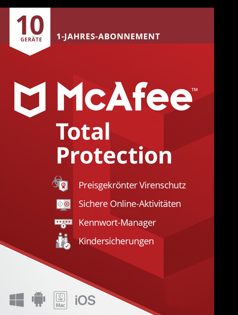 McAfee Total Protection (10 Device - 1 Jahr) ESD McAfee Total Protection (10 Device - 1 Jahr) ESD