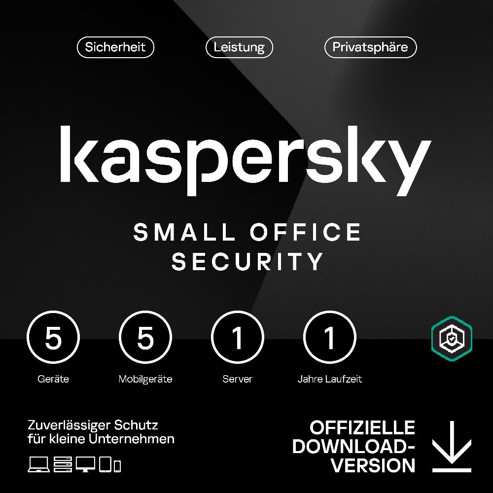 Kaspersky Small Office Security (1 Server + 5 Device + 5 Mobile - 1 Jahr) EU ESD