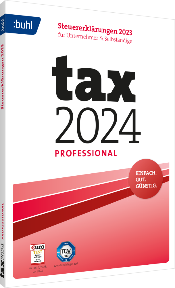 BUHL tax 2024  Professional (für das Steuerjahr 2023) (3 User / 1 PC - 1 Jahr) ESD BUHL tax 2024  Professional (für das Steuerjahr 2023) (3 User / 1 PC - 1 Jahr) ESD